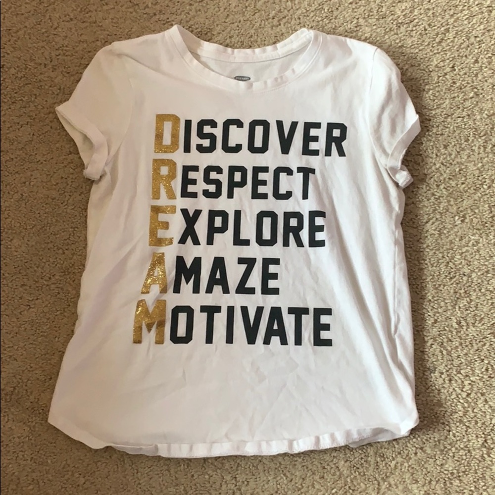 Short Sleeve White/Black/Gold Graphic T-Shirt